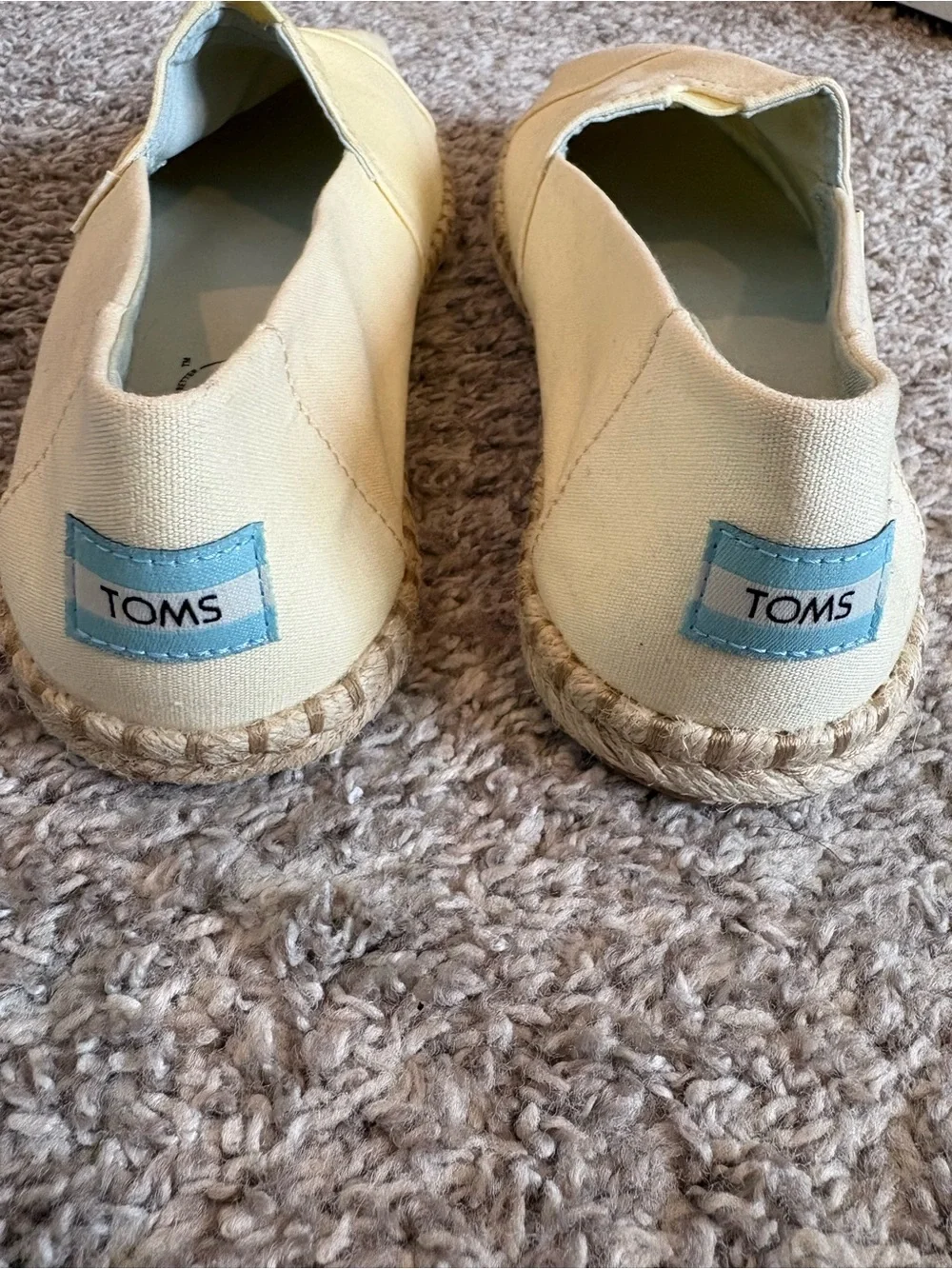 TOMS Light Yellow Canvas Slip-On Espadrilles